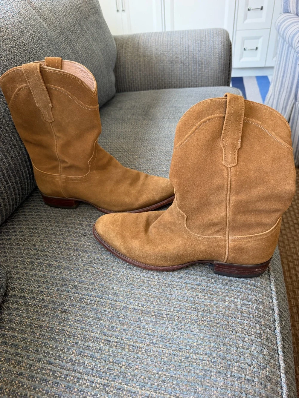 Tecovas Suede SHANE (style ) Cowboy Boots in Honey - Picture 4 of 9